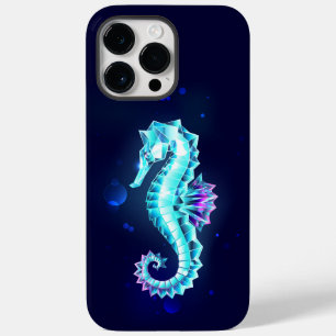 Crystal Ice Seahorse on Blue Background Case-Mate iPhone 14 Pro Max Case