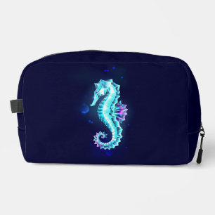 Crystal Ice Seahorse on Blue Background Dopp Kit
