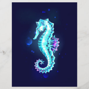 Crystal Ice Seahorse on Blue Background Flyer