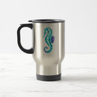 Crystal Ice Seahorse on Blue Background