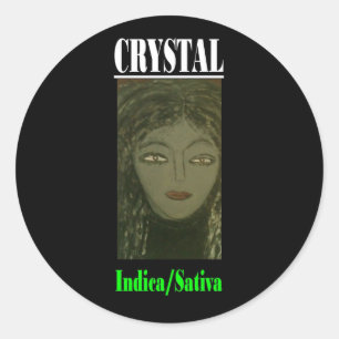 CRYSTAL INDICA SATIVA CLASSIC ROUND STICKER