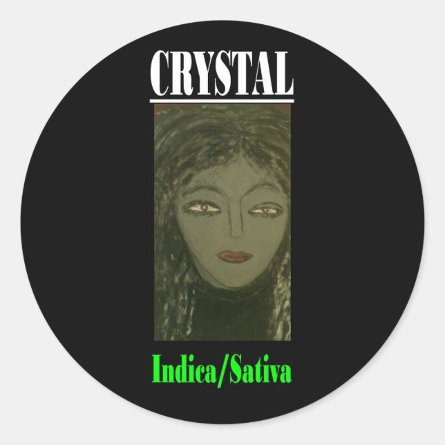CRYSTAL INDICA SATIVA CLASSIC ROUND STICKER (Front)