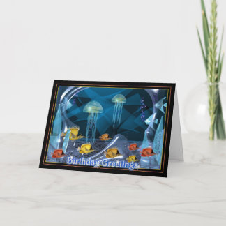 Crystal Jellyfish - Birthday Greetings Card