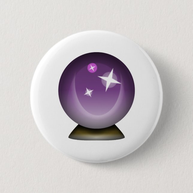 Crystal Magic Ball - Emoji 6 Cm Round Badge (Front)