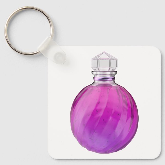 Crystal magic potion bulb with purple liquid key ring (Front)