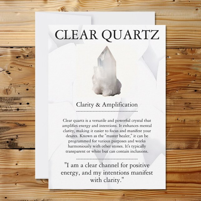 Crystal Meaning Card - Clear Quartz (Creator Uploaded)