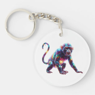 Crystal Monkey Art Key Ring