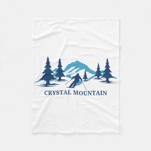 Crystal Mountain Michigan Ski Resort Skiing Skier  Fleece Blanket