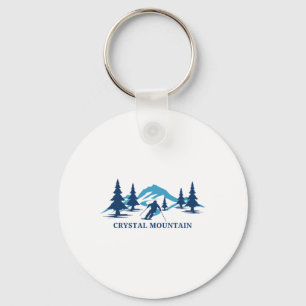 Crystal Mountain Michigan Ski Resort Skiing Skier Key Ring