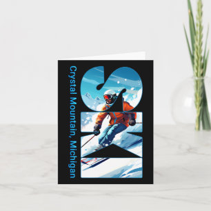 Crystal Mountain Michigan Skiing Vacation Ski Outd Card
