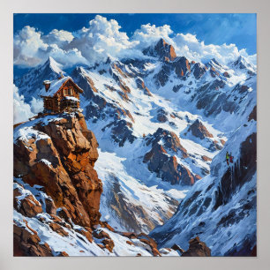 🏔️ Crystal Mountain Stream Forest Nature Serenity Poster