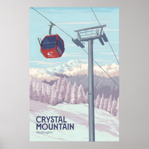 Crystal Mountain Washington Ski Resort Travel Poster