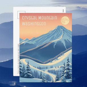 Crystal mountain Washington Ski vacation Postcard
