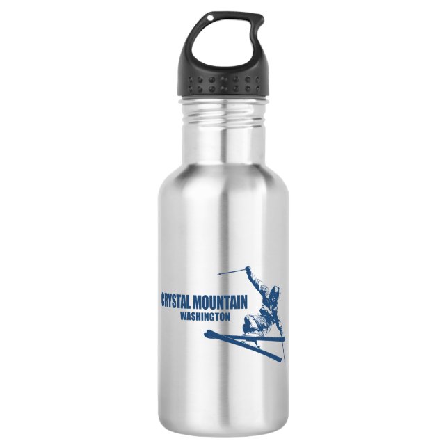 Crystal Mountain Washington Skier 532 Ml Water Bottle (Front)
