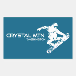 Crystal Mountain Washington Snowboarder Rectangular Sticker