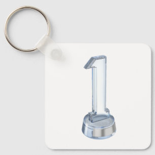 Crystal number one trophy key ring