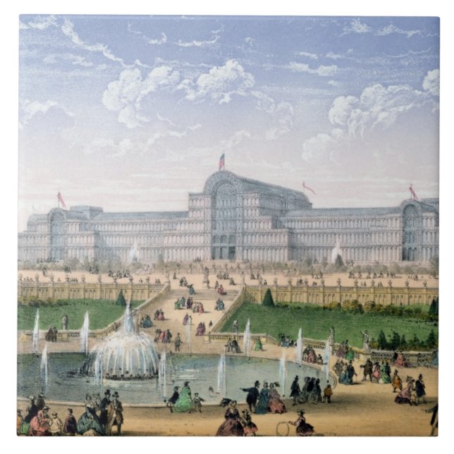 Crystal Palace, Sydenham, c.1862 (colour litho) Tile (Front)