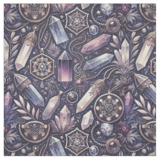 Crystal Pattern-Detailed Gemstone and Jewellery Fabric