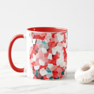 Crystal Pattern - White Red Green Mug