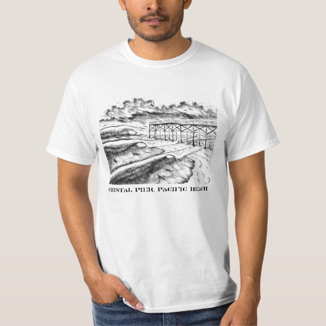 Crystal Pier, Pacific Beach T-Shirt (Front)