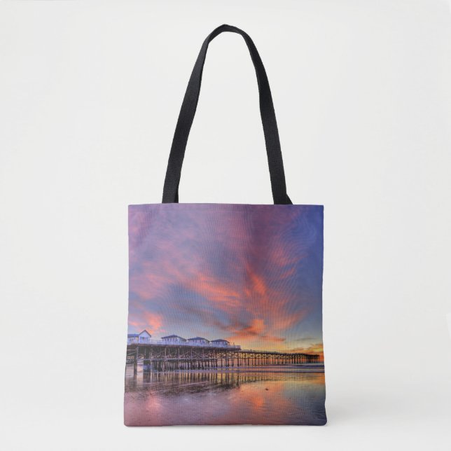 Crystal Pier Sunset Tote Bag (Front)