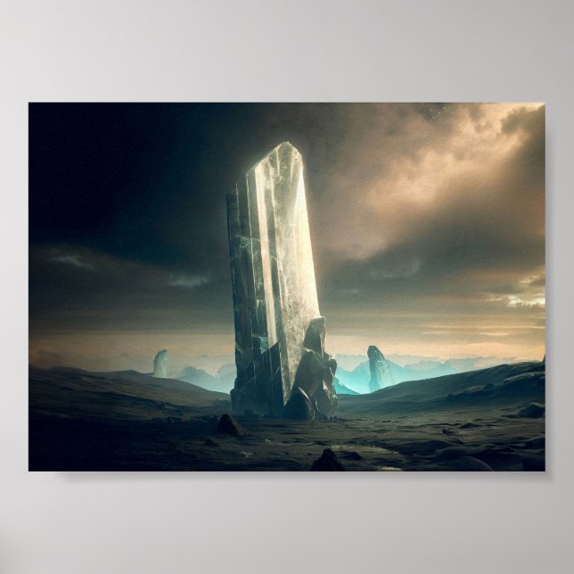 Crystal Planet in Space Poster (Front)