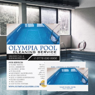 Crystal Pool, Swimming Pool Cleaning Service Business Card