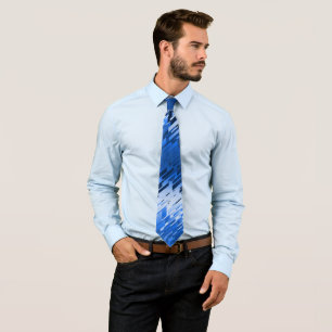 Crystal Prism Striped Spectrum Blue Two-Sided Tie