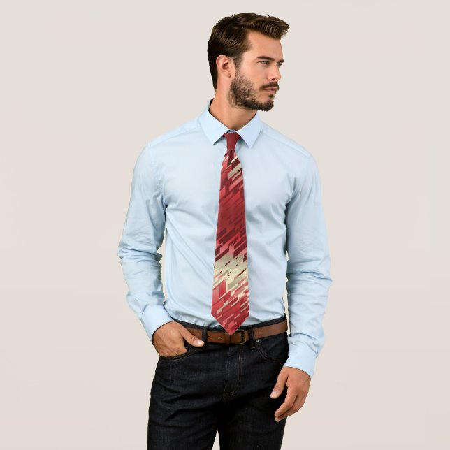 Crystal Prism Striped Spectrum Red Two-Sided Tie (In Situ)