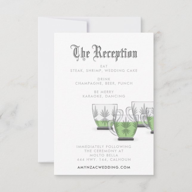 Crystal Punch Bowl Reception Enclosure Card (Front)