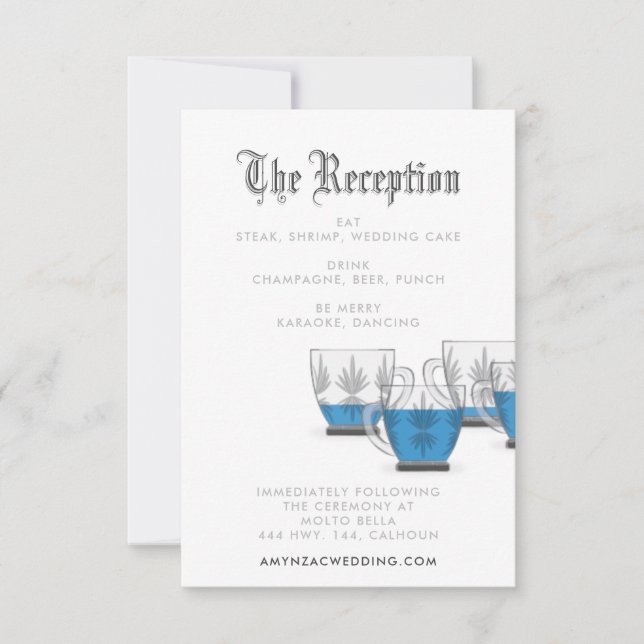 Crystal Punch Bowl Reception Enclosure Card (Front)