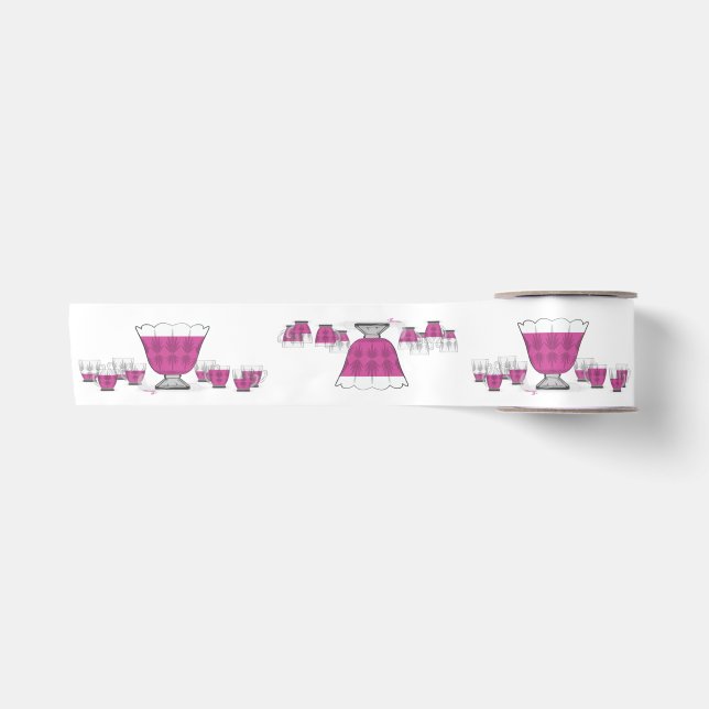 Crystal Punch Bowl  Satin Ribbon (Front)