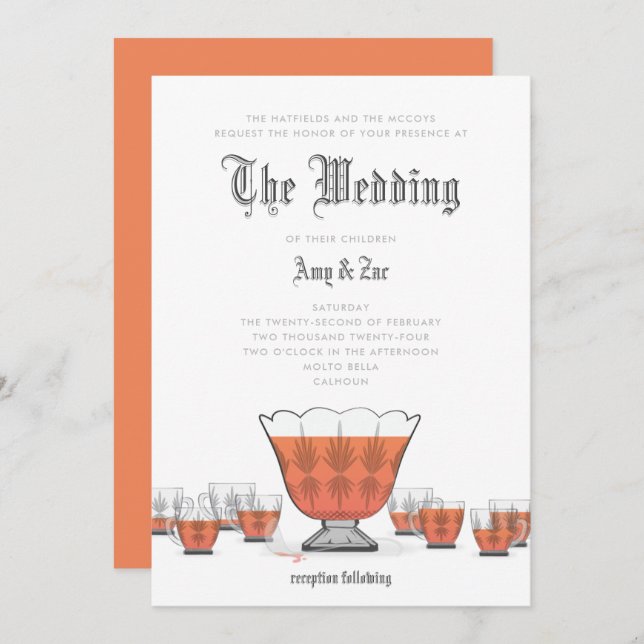 Crystal Punch Bowl Wedding Invitation (Front/Back)