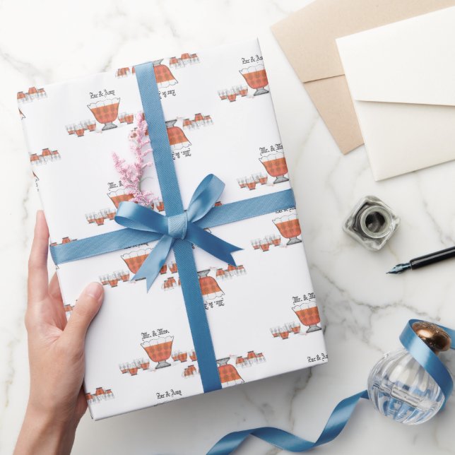 Crystal Punch Bowl Wedding Wrapping Paper (Gifting)
