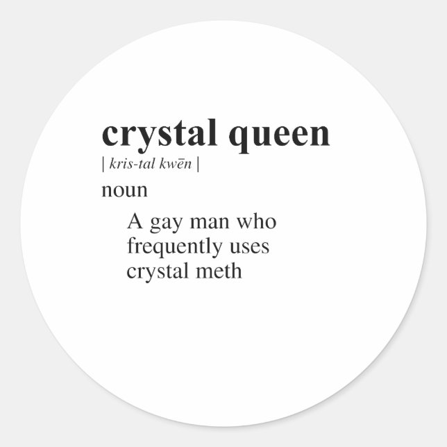 CRYSTAL QUEEN CLASSIC ROUND STICKER (Front)