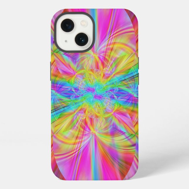 Crystal rainbow Beams iPhone Case (Back)