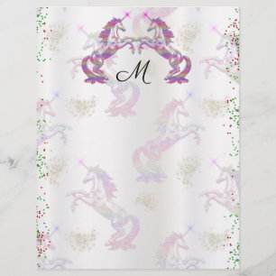 Crystal Rainbow Unicorns Custom Letterhead
