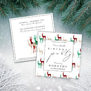 Crystal Reindeer ANY Winter Adult Birthday Invitation