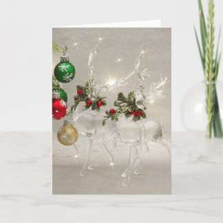Crystal reindeer duo holiday card