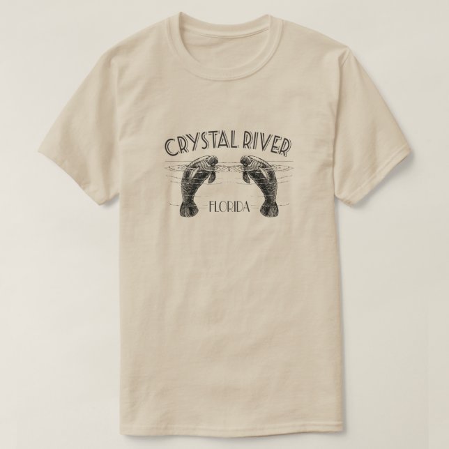 Crystal River Florida Manatee T-Shirt (Design Front)