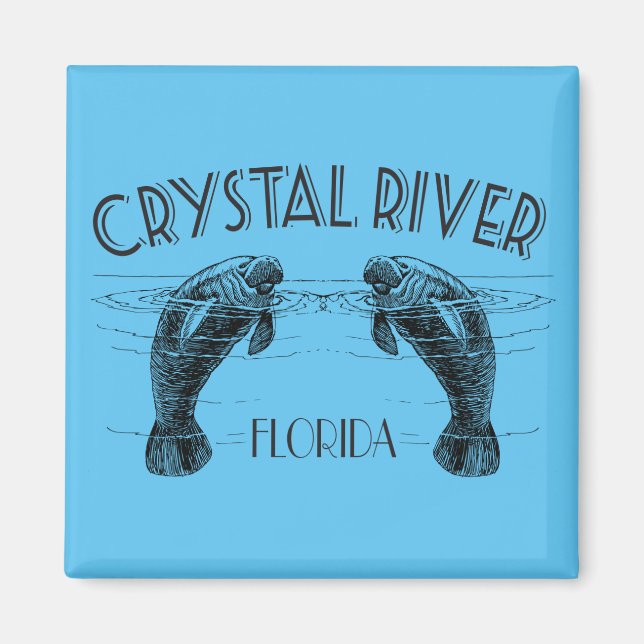 Crystal River Florida with Manatees Magnet (Front)