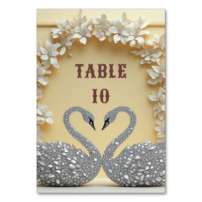 Crystal Romance Celebration Style Table Number (Front)