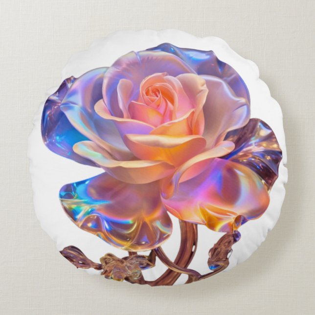 Crystal Rose Round Cushion (Front)