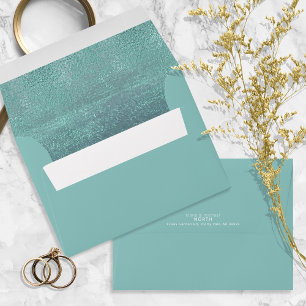 Crystal Shimmer Wedding Teal ID825 Envelope