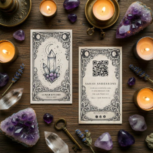 Crystal Shop Business Card   Vintage Celestial 