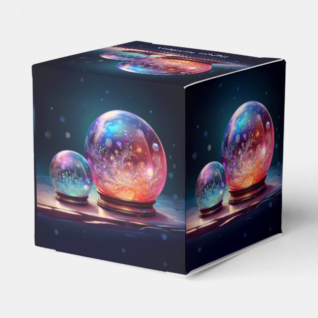 Crystal Snowballs Christmas Holiday Favor Box (Back Side)