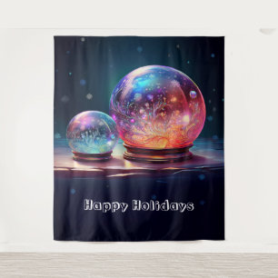 Crystal Snowballs Holiday Backdrop Tapestry