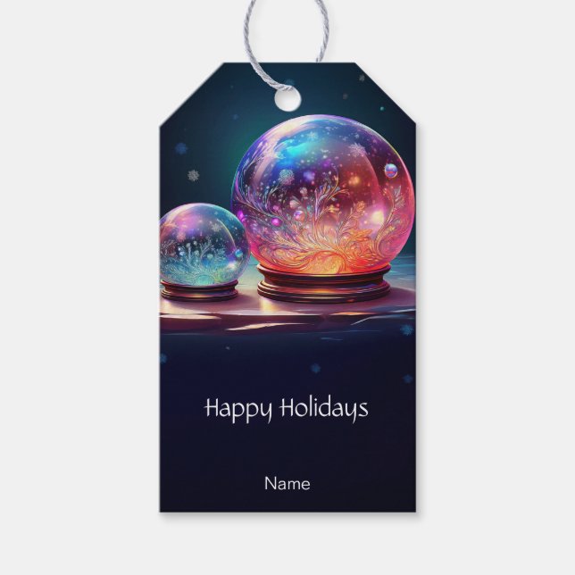 Crystal Snowballs Holiday Gift Tag (Front)