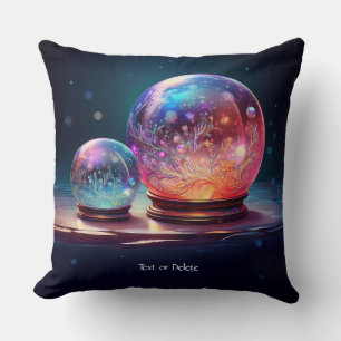 Crystal Snowballs Holiday Throw Pillow