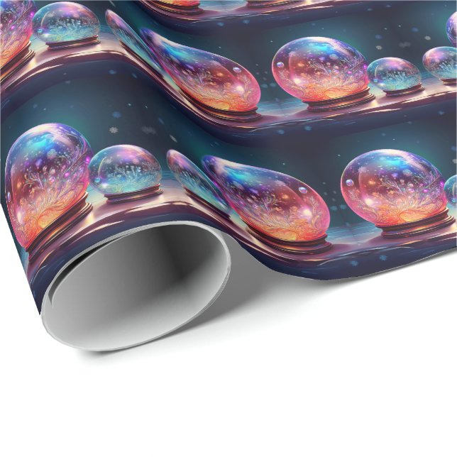 Crystal Snowballs Holiday Wrapping Paper (Roll Corner)